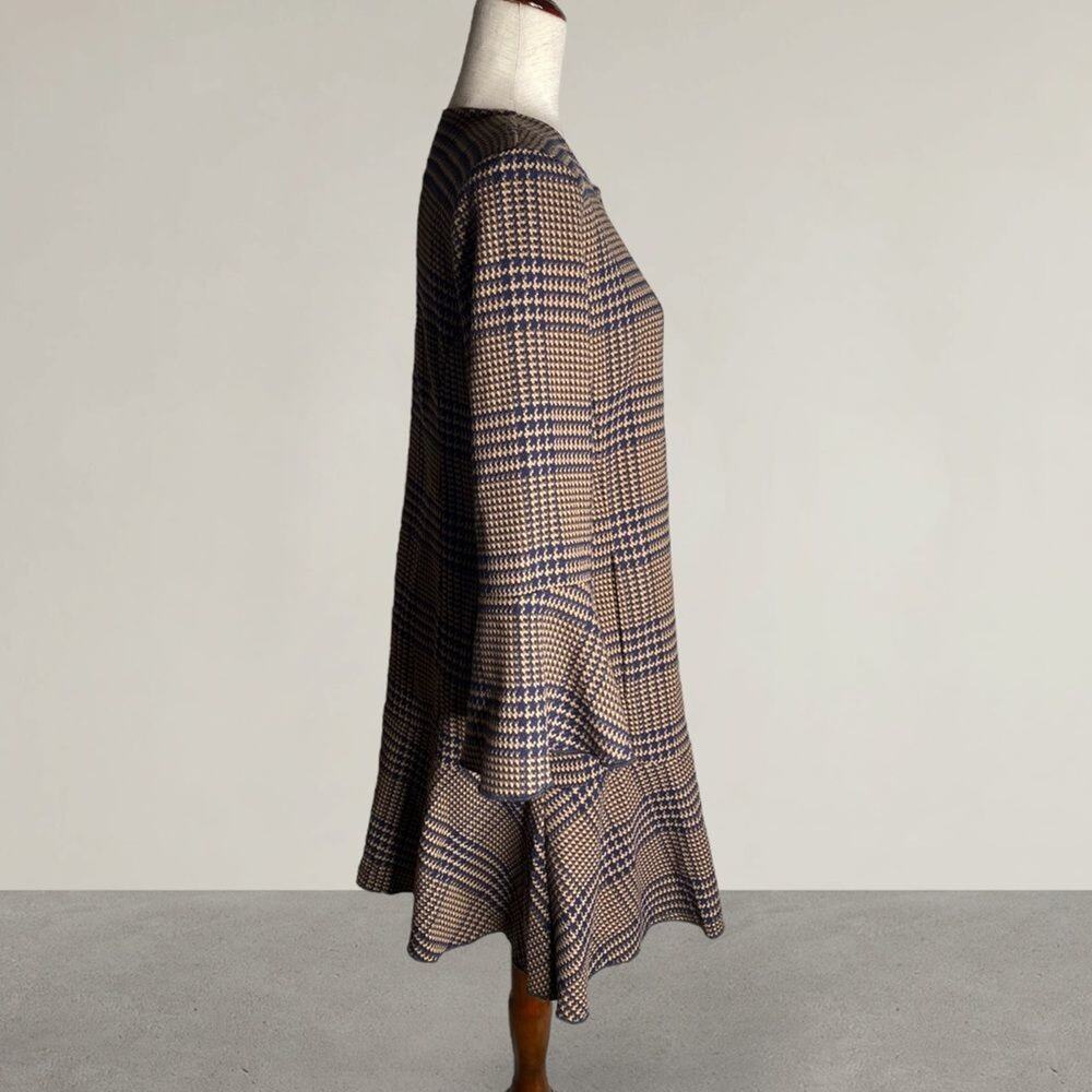 Cabi Flounce Tartan Plaid Jacket in Brown small houndstooth fall peplum 3902 - Picture 5 of 10